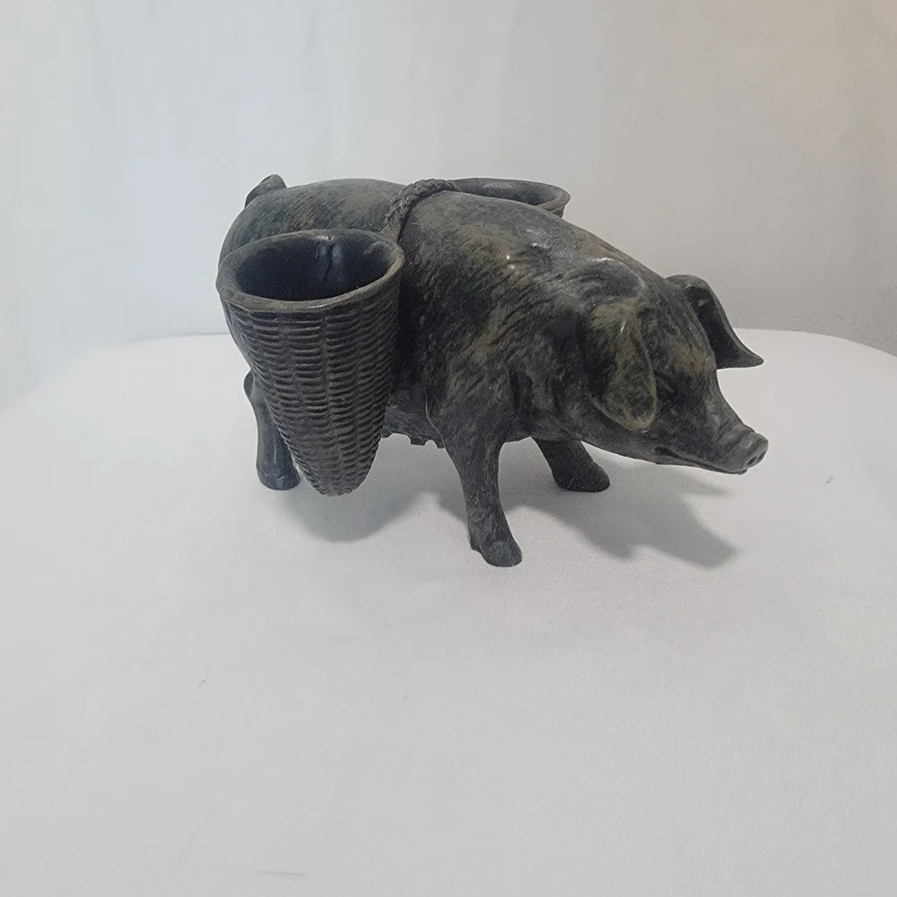 Pig Toothpick/Match Holder Decorative Resin